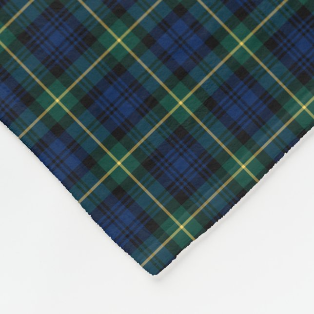 Couverture Polaire Gordon Clan Royal Blue et Green Tartan (Coin)