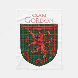 Couverture Polaire Gordon Tartan Scottish Plaid Lion Rampant