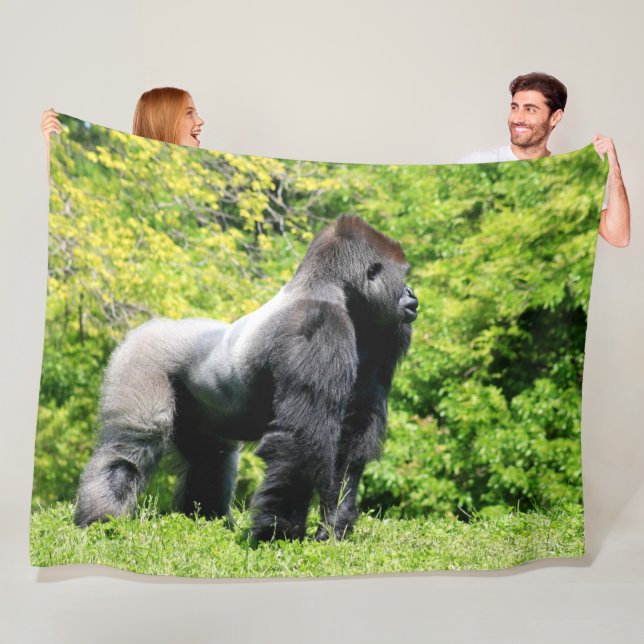 COUVERTURE POLAIRE GORILLA EN ARGENT GRAND (En situation)