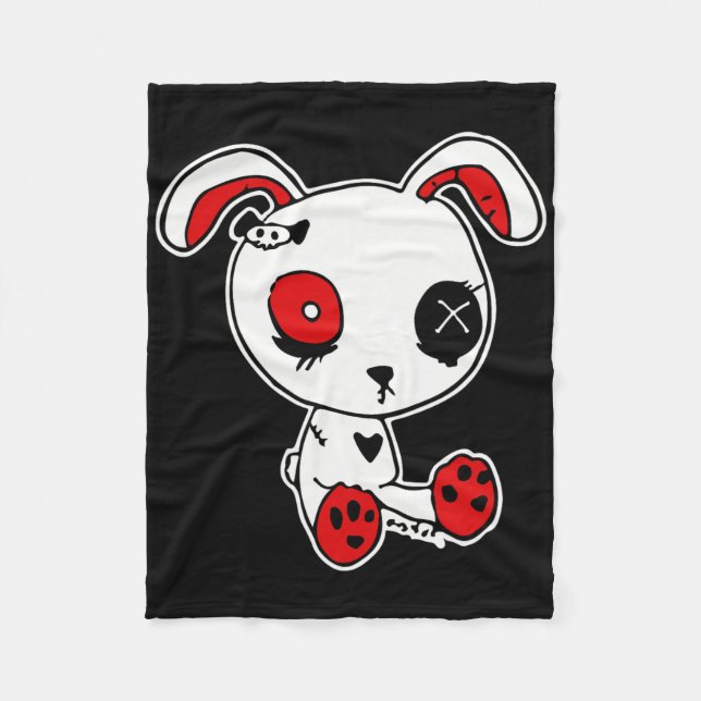 Couverture Polaire Goth Bunny Lazy Costume d'Halloween Scary Gothique (Devant)