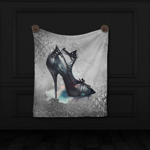 Couverture Polaire Goth Vogue Grunge   Turquoise Splash Stiletto haut
