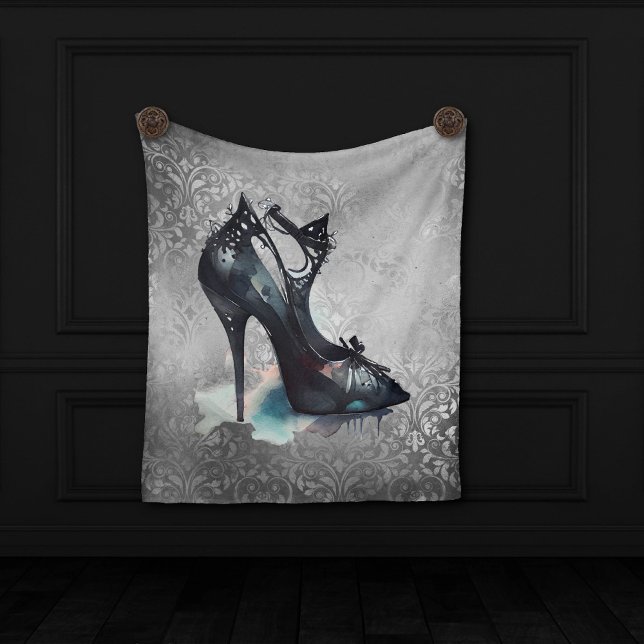 Couverture Polaire Goth Vogue Grunge | Turquoise Splash Stiletto haut (Créateur téléchargé)