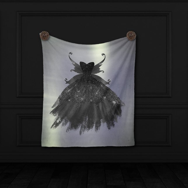 Couverture Polaire Gothique Fairy Black Gown | Vampy Glam Goth Sheen (Créateur téléchargé)