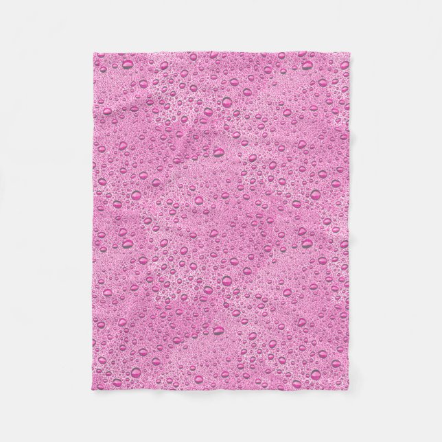 Couverture Polaire gouttelettes d'eau roses chaudes (Devant)