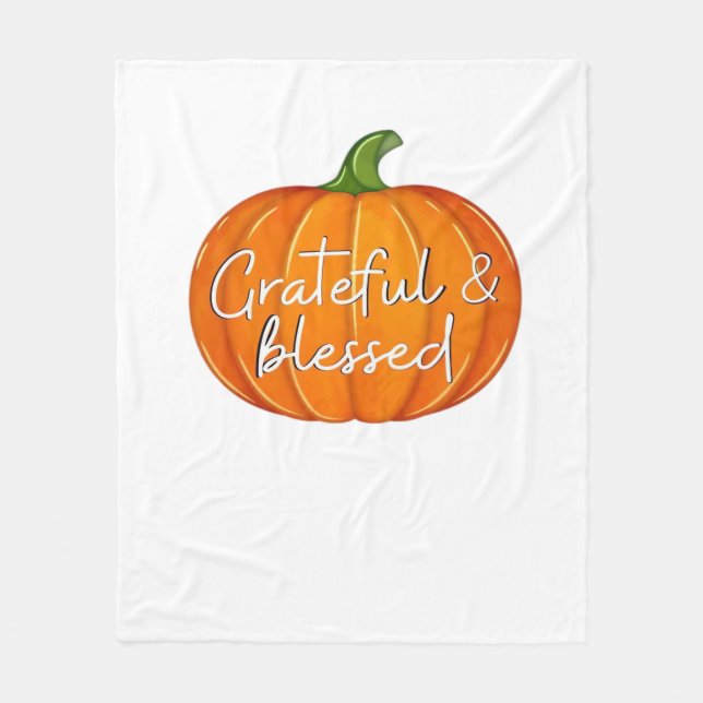 Couverture Polaire Grâces et bienheureux - Chute Citrouille Thanksgiv (Devant)