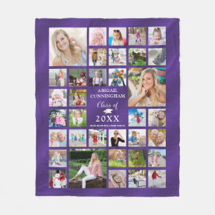 Couverture Polaire Graduation 35 Photo Collage 2 Tone Texturé Violet