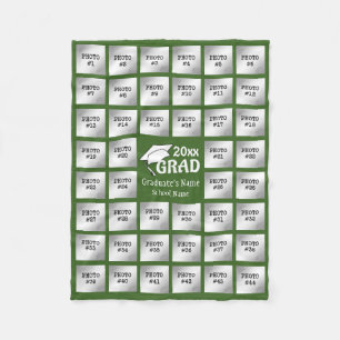 Couverture Polaire Graduation 44 Photo Collage (Editable GREEN)