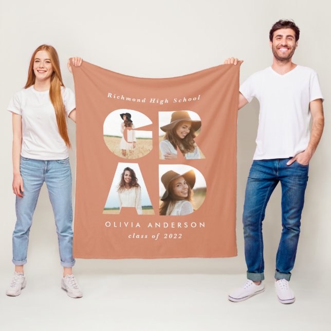 Couverture Polaire Graduation 4 photo moderne personnalisée terre cui (En situation)