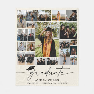 Couverture Polaire Graduation moderne 19 Photo Collage Diplôme