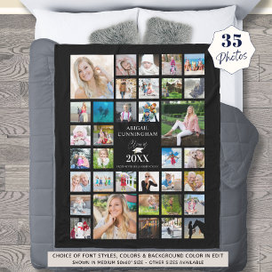 Couverture Polaire Graduation Photo Collage Script CLASSE DE Noir