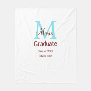 Couverture Polaire Gradué ajouter nom monogramme vert rose simple min