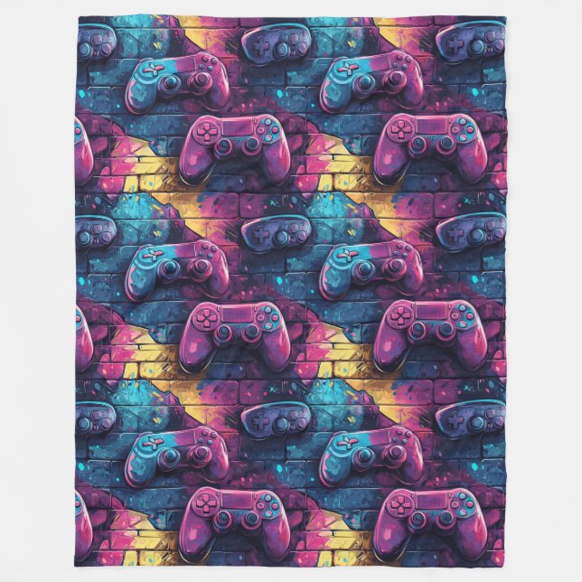 Couverture Polaire Graffitti GameController Urban Motif Gamer Room (Devant)