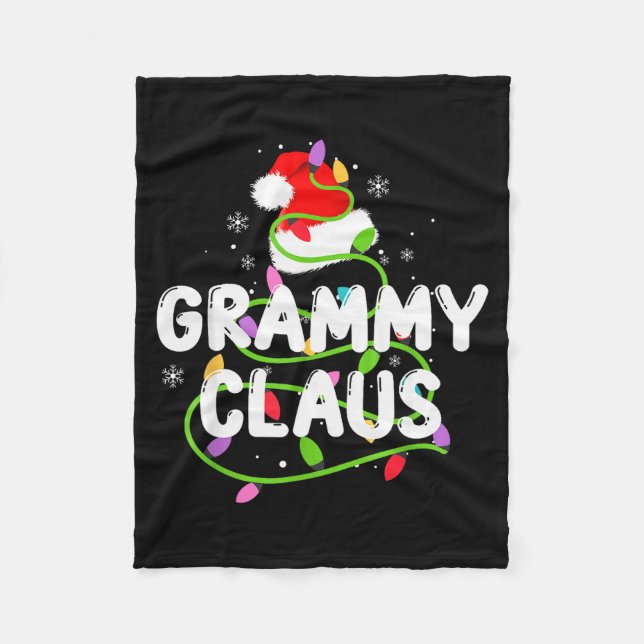 Couverture Polaire Grammy Claus Funny Christmas Lights Pajama Family  (Devant)