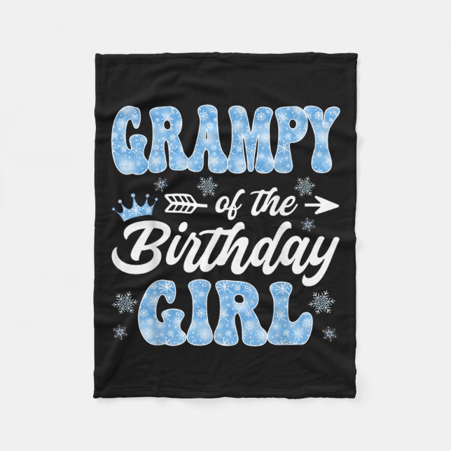 Couverture Polaire Grampy Of The Birthday Girl Snowflakes Winter Chri (Devant)