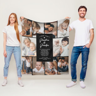Couverture Polaire Grand-mère et grand-père Vous aiment 10-Photo Coll