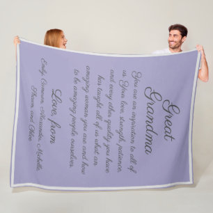 Couverture Polaire Grand-mère Message d'hommage aux enfants