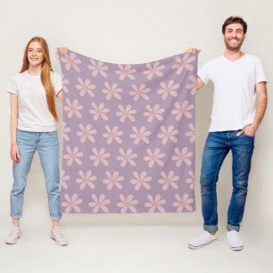 Couverture Polaire Grand Motif Fleur Cute Lilac