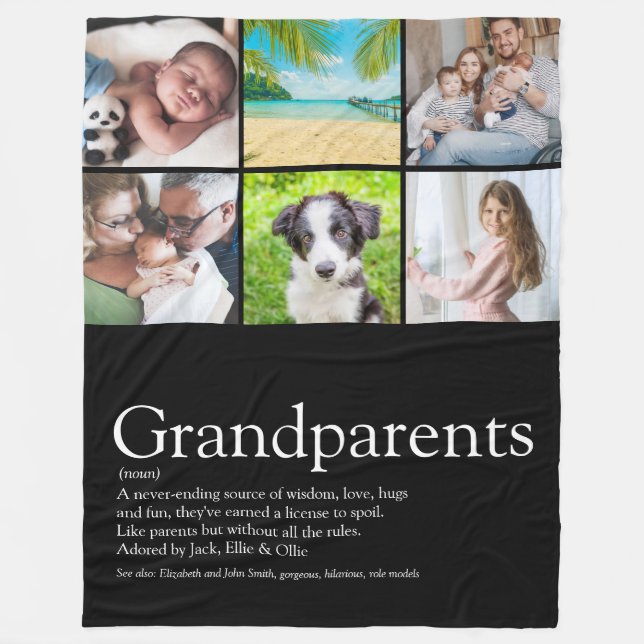 Couverture Polaire Grand-parents Définition Collage photo (Devant)