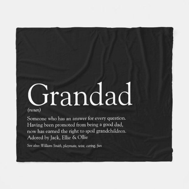 Couverture Polaire Grand-père grand-père Définition de grand-père (Devant (Horizontal))