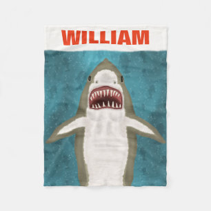 Couverture Polaire Grande Attaque de requin blanc Personnalisé Océan 