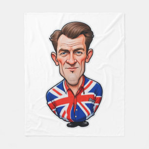 Couverture Polaire Grande-Bretagne Homme Caricature Avec Drapeau Unio
