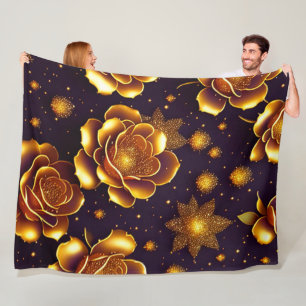 Couverture Polaire Grande Collection Gold Rose moderne de luxe