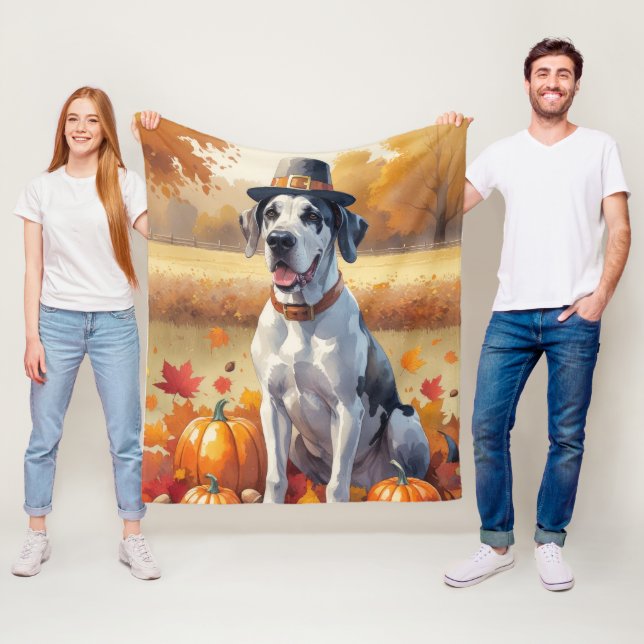 Couverture Polaire Grande Danse En Automne Feuilles Thanksgiving Art (En situation)