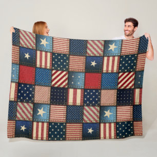 Couverture Polaire Grande image Americana Patchwork
