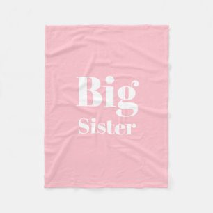 Couverture Polaire Grande soeur rose blanche fille