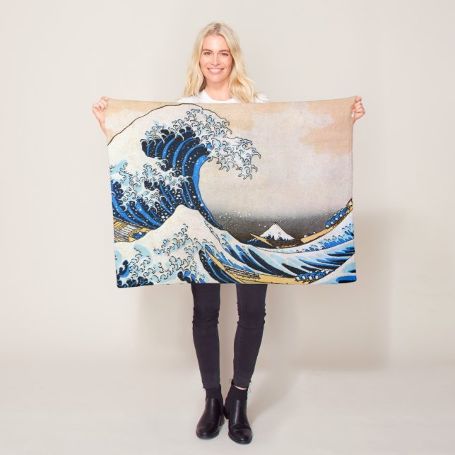 Couverture Polaire Grande vague, Hokusai, Ukiyo-e (En situation)