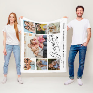 Couverture Polaire Grandma Photo Collage Typographie Keepsaké