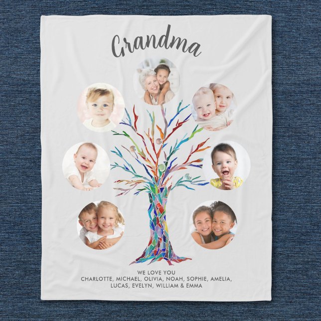 Couverture Polaire Grandma Photo Keepsake Gray (Créateur téléchargé)