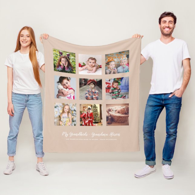 Couverture Polaire GRANDPARENTS CADEAUX DE PHOTOS - Peach (En situation)