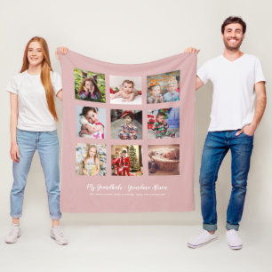Couverture Polaire GRANDPARENTS CADEAUX DE PHOTOS - Rose