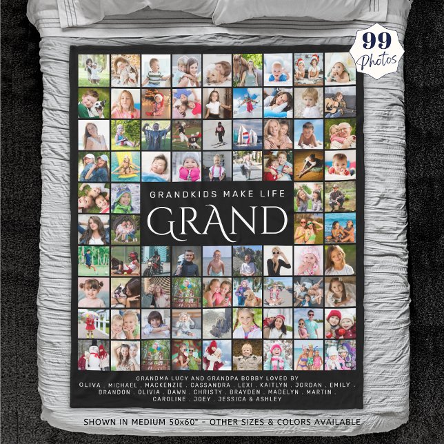 Couverture Polaire GRANDPARENTS CITE DIRE 99 Photo Collage (Créateur téléchargé)