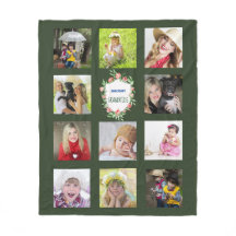 GRANDPARENTS Photo Collage Grandkids Green