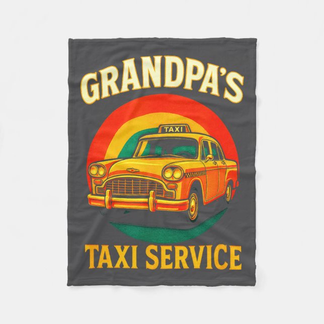 Couverture Polaire Grandpa's Taxi Service - Funny Driver Lover  (Devant)