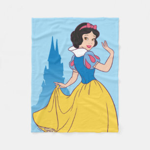 Couverture Polaire Graphique blanc et château de neige