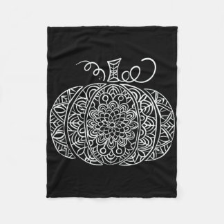 Couverture Polaire Graphique Citrouille floral d'automne