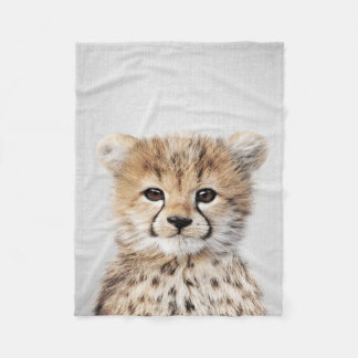 Couverture Polaire Graphique coloré de Baby Cheetah | Cadeau animal