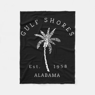 Couverture Polaire Graphique Cool rétro Gulf Shores Al Beach Palm Tre