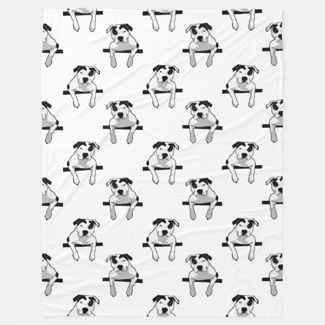 Couverture Polaire Graphique d'à l'os de pitbull (Devant)