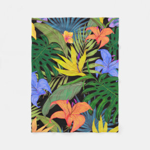 Couverture Polaire Graphique de fleur d'Aloha de Hawaii tropical
