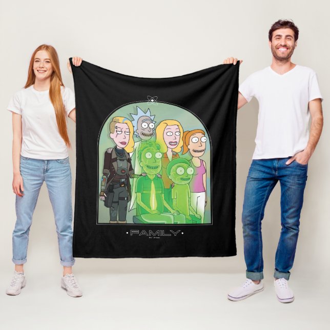 Couverture Polaire Graphique de la famille Rick et Morty (En situation)