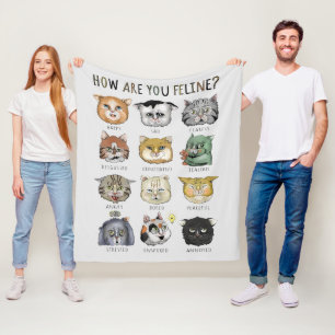 Couverture Polaire Graphique de sensations drôle de chat Comment êtes