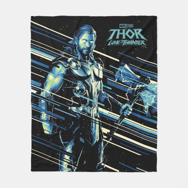 Couverture Polaire Graphique Thor Stylisé en caractères triés (Devant)
