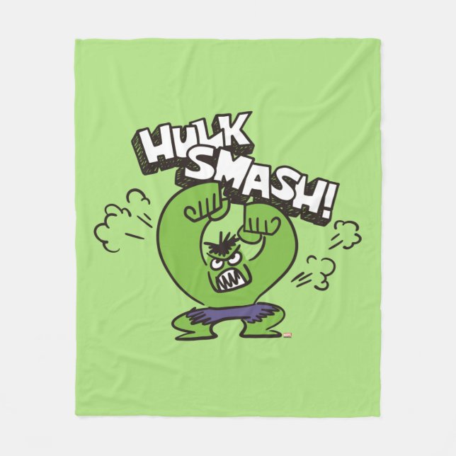 Couverture Polaire Graphisme de gribouillis en colère de Hulk (Devant)