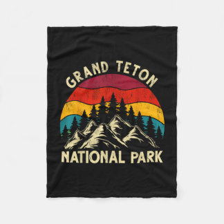 Couverture Polaire Graphisme rétro vintage du parc national de Grand