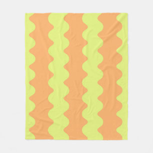 Couverture Polaire Gras Orange Lime Wavy Stripe Moderne Cosy Thon