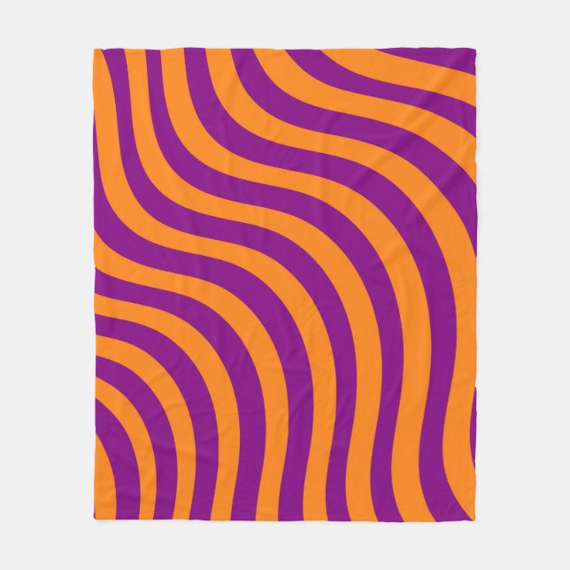 Couverture Polaire Gras Orange Purple Zèbre Bande Vibrante Printemps (Devant)